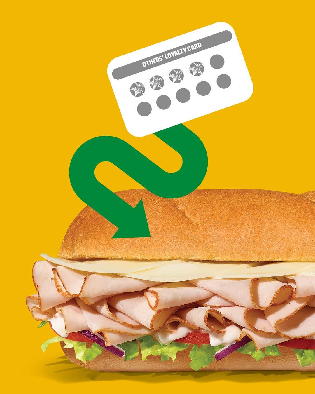 Official Subwayのインスタグラム：「looking to freshen up those 🍔🍟 points? This #NationalSandwichDay, we're taking your points and turning them into Subway® MVP Rewards points when you sign up for our loyalty program 😁  Open only to first 5,000 participants who are legal residents of the 50 U.S./D.C., 18+, and become members of the Subway® MVP Rewards loyalty program between Nov. 1 – 4 (and before the end of the Offer Period), who have accrued loyalty points through an applicable quick service restaurant loyalty program before the start of the Offer, and who take all required steps. Offer begins at 9:00 am ET on 11/3/23 and ends at 9:00 am ET on 11/4/23 or when participation limit is reached, whichever is first to occur. See T&Cs for Rewards, quantities, and calculations. Subject to full Official T&Cs: https://subwaypointmatch.com/rules. Void where prohibited. Sponsor: Subway Franchisee Advertising Fund Trust Ltd.」