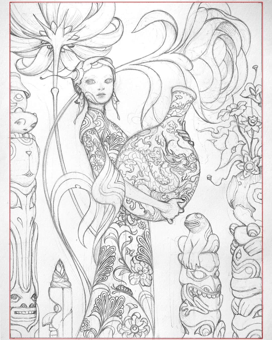 ジェームス・ジーンのインスタグラム：「Dragon II preliminary drawings」