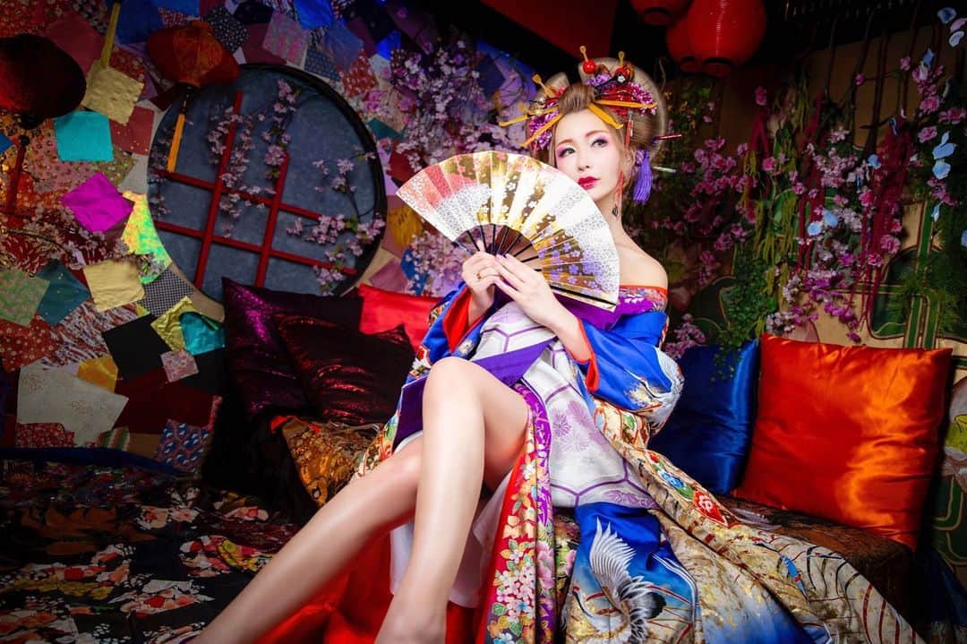 滝沢いおりのインスタグラム：「ハロウィン🎃に間に合わせたかったその② #花魁 #花魁撮影」