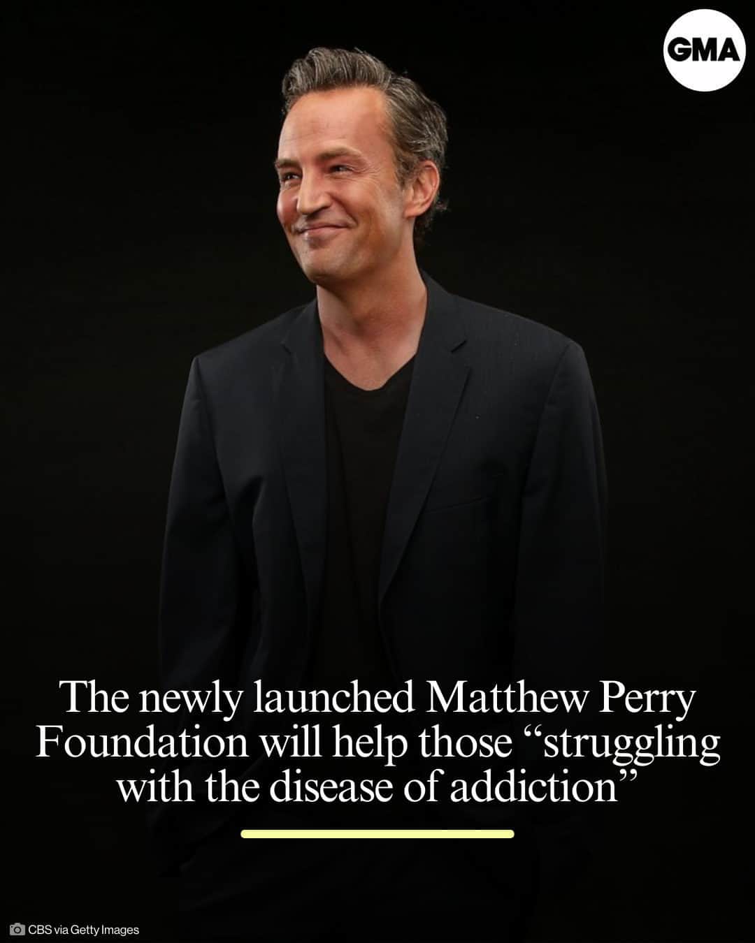 Good Morning Americaさんのインスタグラム写真 - (Good Morning AmericaInstagram)「The Matthew Perry Foundation has been announced and is founded in the "realization of Matthew's enduring commitment to helping others struggling with the disease of addiction."  Link in bio for the full mission statement.」11月4日 1時16分 - goodmorningamerica