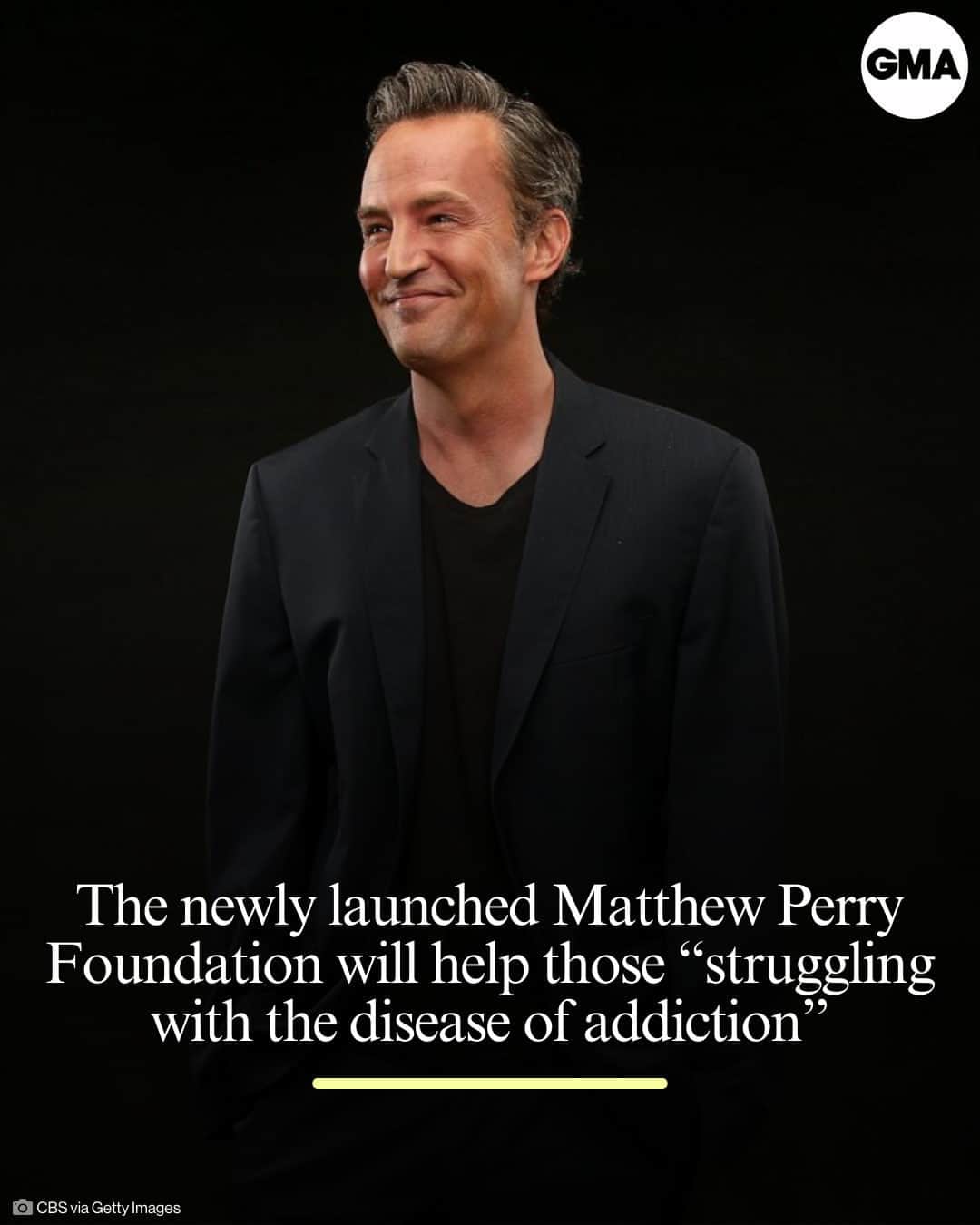 のインスタグラム：「The Matthew Perry Foundation has been announced and is founded in the "realization of Matthew's enduring commitment to helping others struggling with the disease of addiction."  Link in bio for the full mission statement.」