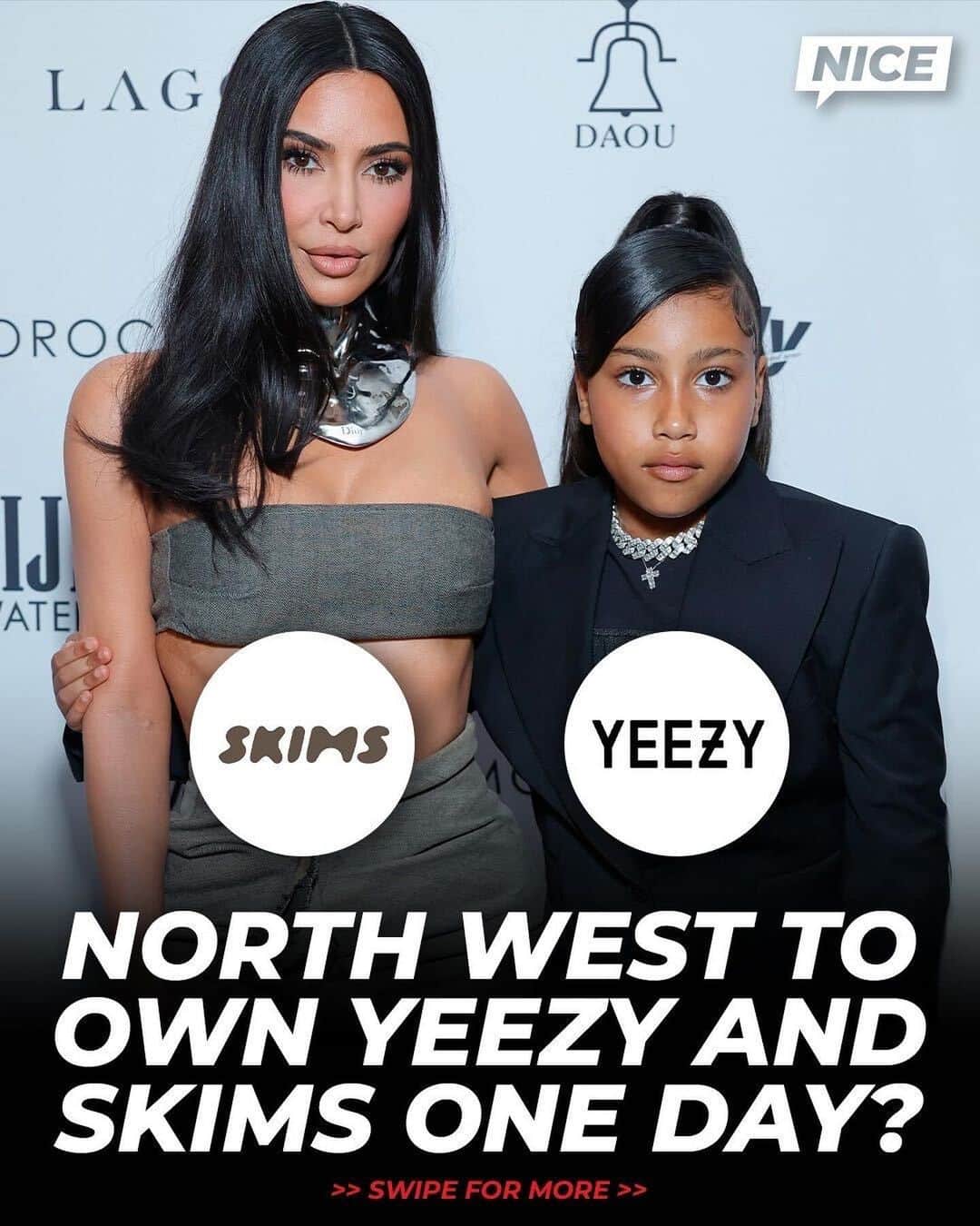 Nice Kicksのインスタグラム：「Nothin’ but big dreams for North 😤🌟 North West revealed in i-D Magazine her goal to one day become a business owner by taking over her parents’ businesses, Yeezy and SKIMS 👀」