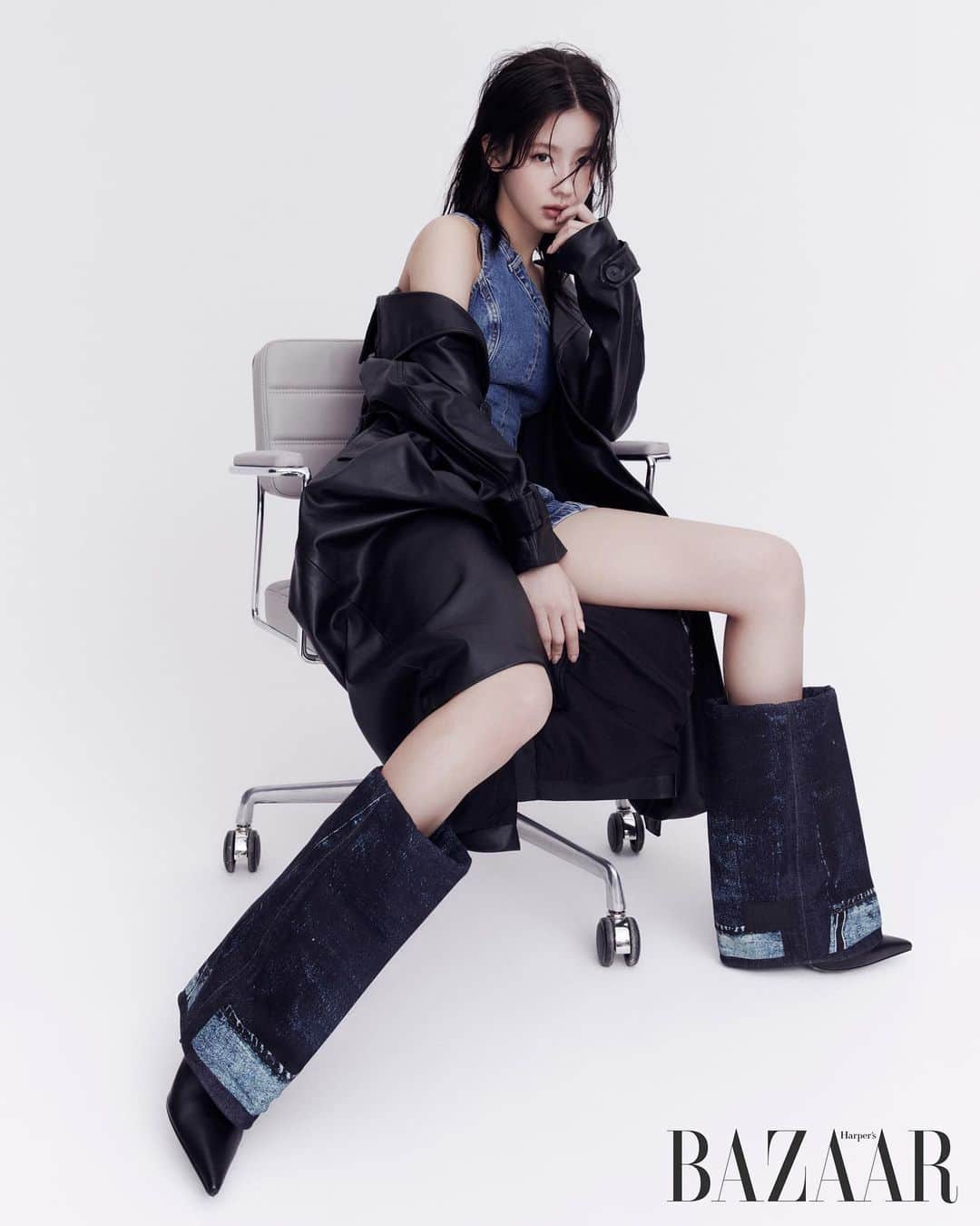 Jimmy Chooのインスタグラム：「Global Brand Ambassador @noodle.zip as featured in @harpersbazaarkorea wearing Jimmy Choo / Jean Paul Gaultier #JimmyChooxJPG」