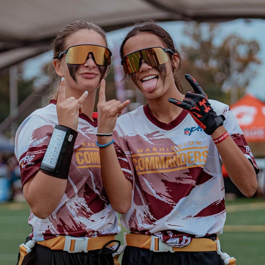 ワシントン・レッドスキンズのインスタグラム：「Great gameday for our @nflflag teams at the @commanders Regional Tournament 😎 Congrats to all of the winners and see you at the Pro Bowl!」