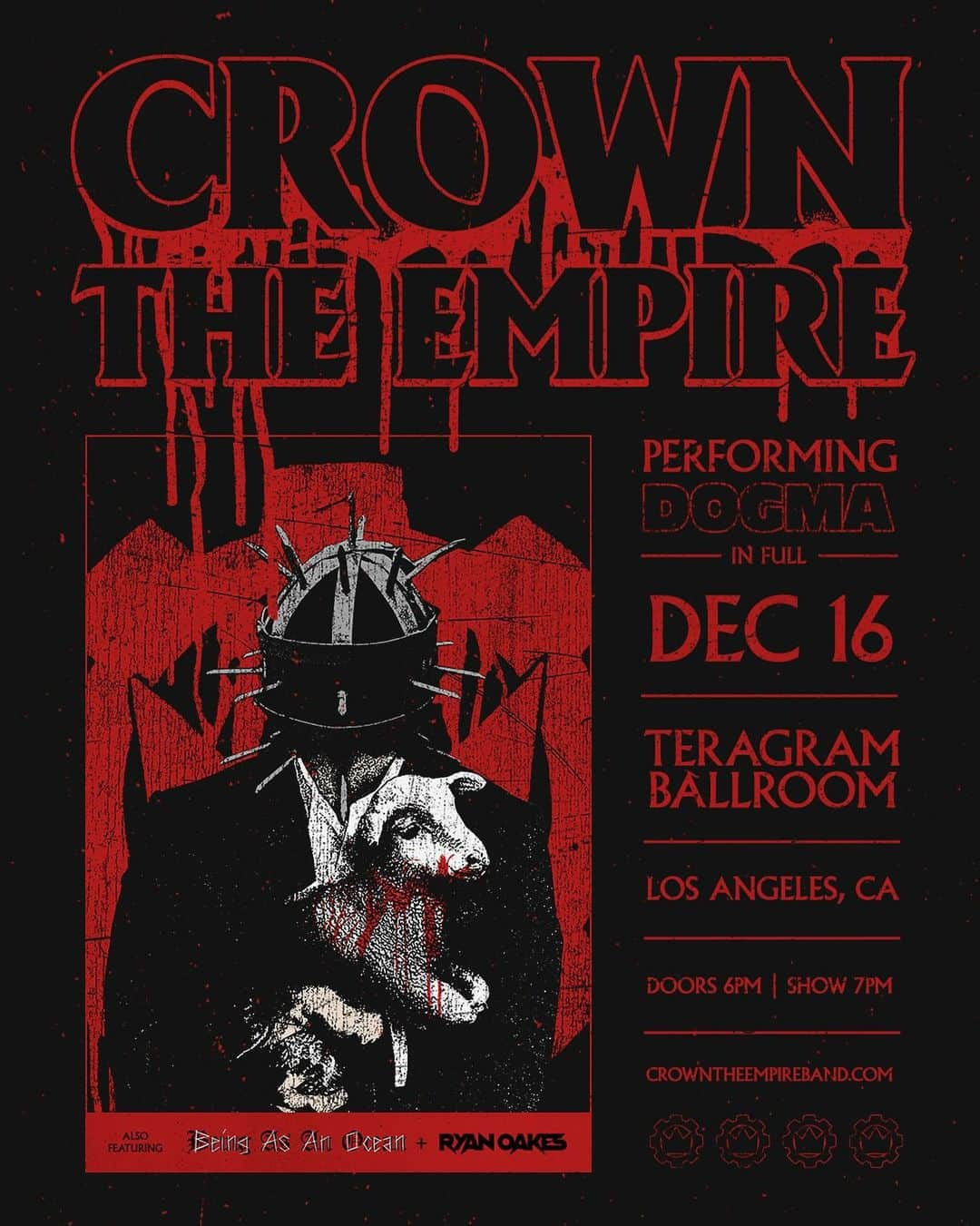 ブランドン・フーバーさんのインスタグラム写真 - (ブランドン・フーバーInstagram)「Hello Los Angeles 👹   Come experience ‘DOGMA’ on December 16th at @teragramla 🔥 Tickets + VIP on sale now at crowntheempireband.com」11月4日 2時48分 - brandonhoover