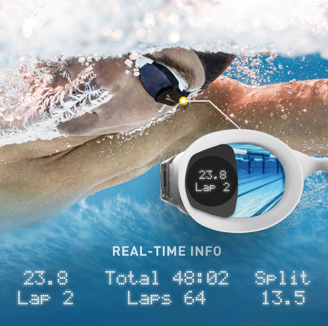 ネイサン・エイドリアンのインスタグラム：「I have been loving swimming with the FINIS Smart Goggle! The display is non-invasive and lives in the peripheral vision of your left eye which allows you to focus on your swim and only see the stats as you see them. Once I get out of the water, the data automatically sync with the app where I can review all the details of my swim. #finispartner #ad」
