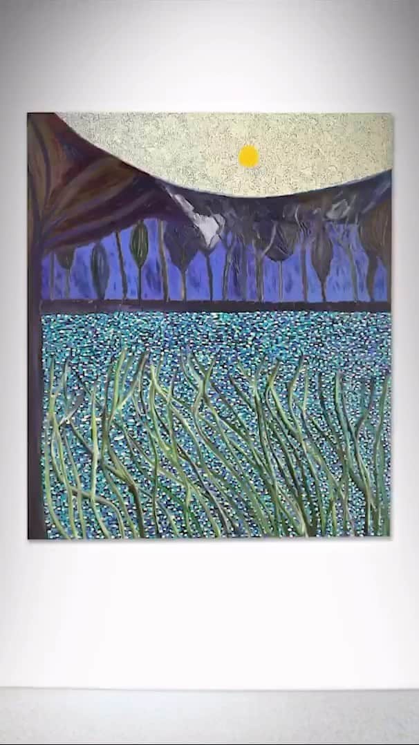 クリスティーズのインスタグラム：「Matthew Wong’s ‘Night 1’   Exhibited in ‘Day by Night,’ the artist’s lauded final lifetime show, Matthew Wong’s ‘Night 1’ expands on a signature aesthetic embracing the mysterious, melancholic beauty of the world. Existing in a space both surreal and familiar, this painting exhibits many of the technical devices of Wong’s Post-Impressionist heroes such as Henri Rousseau and Vincent Van Gogh.   Learn more about the work and artist online now via LinkinBio!   21st Century Evening Sale | New York | 7 November」