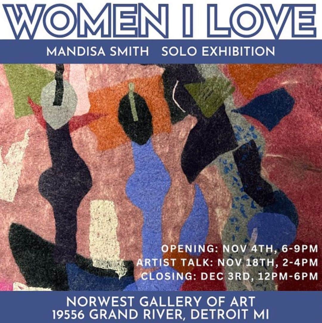 のインスタグラム：「We’re so excited for our beloved Director of Art Enrichment @smith.mandisa and her new solo exhibition “Women I Love”! Check it out @norwestgallery November 4th-December 3rd 💙」