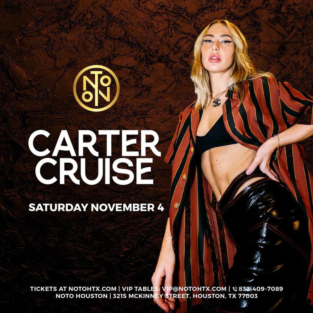 Carter Cruiseさんのインスタグラム写真 - (Carter CruiseInstagram)「HOUSTON TOMORROW! see ya soon @notohouston」11月4日 4時59分 - cartercruise