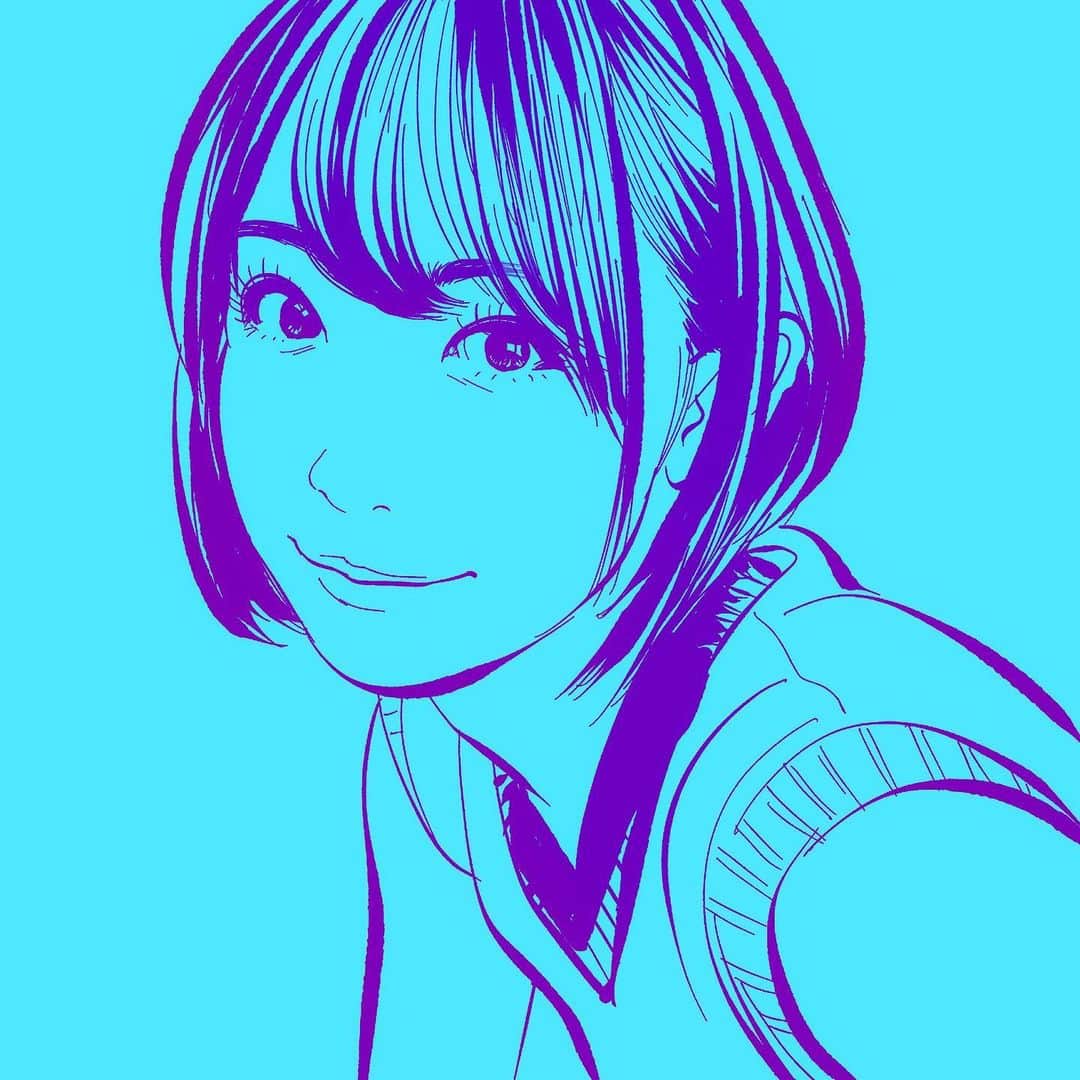 てらりんのインスタグラム：「『水湊みおさん(@minato__mio )』  #イラスト #イラストレーション #ババババンビ #水湊みお #illustration #portrait #art #drawing #popidol #babababambi #minatomio」