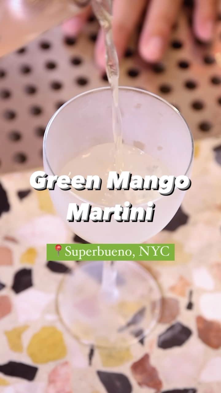 Food & Wineのインスタグラム：「There are a lot of reasons our editors love @superbuenonyc, and this Green Mango Martini is definitely one of them. The tacos made with heirloom blue corn tortillas and juicy grilled pork skewers, diversity of Mexican spirits ranging from tequila to raicilla, and vibes curated by Maestro de Ceremonias (aka co-owner and hospitality pro) @hopignacio are all on the list as well. Read more about Superbueno at the link in bio! 🎥: @matt_tg   #cocktailbars #martini #superbueno #cocktailbarsnyc」