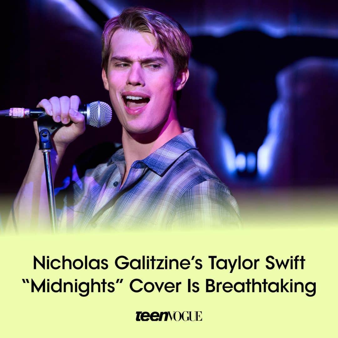 Teen Vogueのインスタグラム：「If you were wondering whether or not #NicholasGalitzine can sing, we're happy to report that he can really, truly sing, and yes, he's good. Check out his cover of #TaylorSwift's "You're On Your Own, Kid" and more pop covers at the link in bio 💕  (📸: Prime Video)」