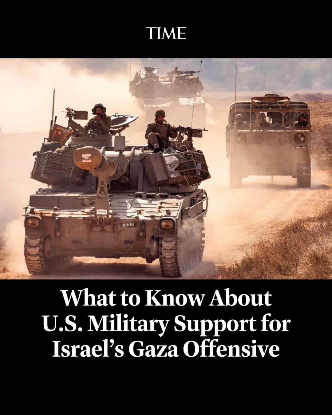 TIME Magazineのインスタグラム：「As Israel races through its stockpiles of ammunition and air defense interceptors, it will be heavily dependent on longstanding U.S. support to replenish its stockpiles.  The U.S. has promised to surge its military support for Israel, even as criticisms mount over the Biden administration’s failure to prevent the biggest recipient of U.S. military aid from causing significant civilian casualties in its offensive.  At the link in bio is what to know about the U.S.’s military support for Israel and how it is being used in Gaza.  Photograph by Getty Images」