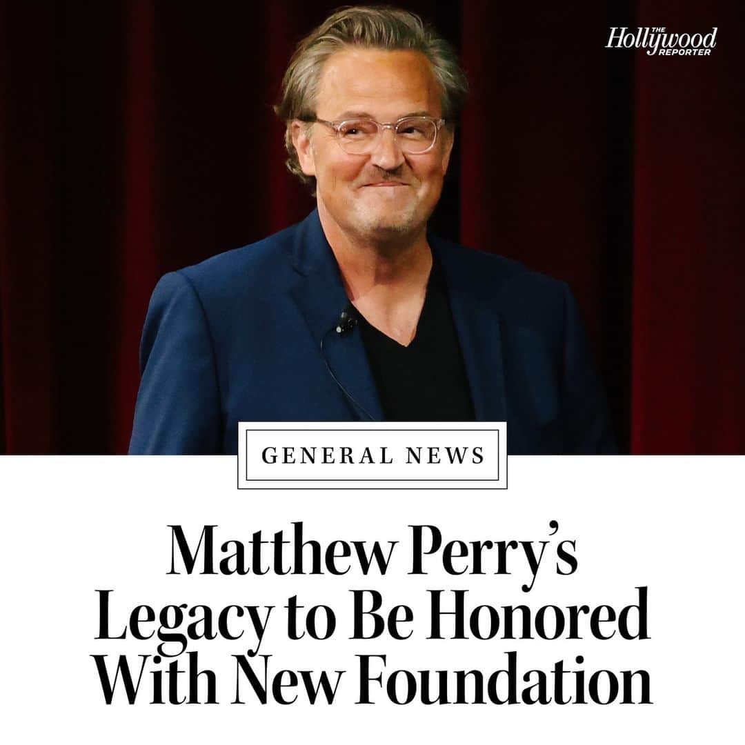 ハリウッド・リポーターのインスタグラム：「The #MatthewPerry Foundation has been established to continue the actor’s commitment to helping others struggling with addiction. The foundation said it will honor Perry’s “legacy and be guided by his own words and experiences and driven by his passion for making a difference in as many lives as possible.” Link in bio for more.」