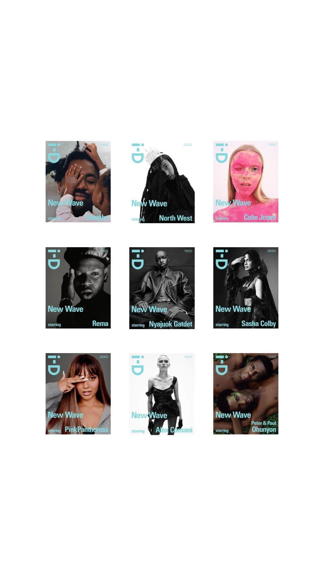 i-Dのインスタグラム：「The New Wave Issue, No. 373, Fall/Winter 2023  Starring: @sampha, #NorthWest, @col_thedoll, @heisrema, @maybe.saturn_maybe.moon, @sashacolby, @pinkpantheress, @alexconsani, @ohunyon_peter_paul and more! 🌊   Order your copy at the link in bio 🛒」