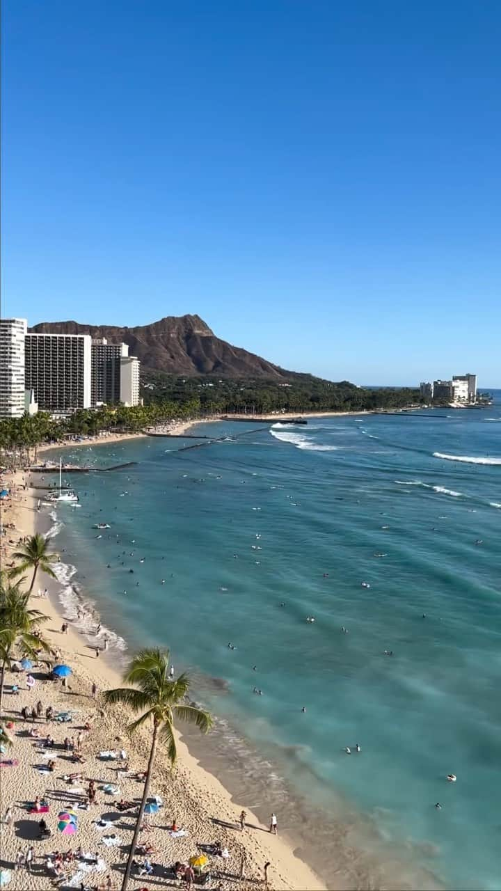 アンジェラ・磨紀・バーノンのインスタグラム：「..  What a magical time we had at @outriggerwaikiki to celebrate Rosie’s 2nd. Birthday🎉  Rosie, Jordan and I absolutely loved staying there! The room was spacious and clean and the view we had was gorgeous!! The sun setting over Waikiki and the full moon light shimmering on the ocean was magical✨ The hotel’s pool was so fun and Rosie loved it. The beach is right there down the stairs from the pool too, so we of course had to catch some 🌊.  The hotel staff was so kind and having the restaurants below like Duke’s Waikiki is so convenient and fun! For Rosie’s cake we got the famous Hula Pie which her dad loves😍  Thank you @outriggerwaikiki for making Rosie’s birthday so special and creating great memories of her second birthday❤️  10/26/2023で2歳になったRosie🎶  2歳のお祝いはスペシャルにと @outriggerwaikiki でステイケーション🤙🏼 海が目の前でプールもあって、サーフィンも出来て、水で遊ぶのが大好きなRosieは大喜び！広いお部屋の中でかくれんぼをしたり、お部屋からの最高の景色を見ながらハイテンションになったり、夜にはホテルの下にあるDuke’s のパパが大好きなケーキと一緒にHappy Birthday🎶の歌を何度も何度も歌い、沢山Rosieの笑顔を見れて最高な時間を過ごしました🥰  一泊はあまりにもあっという間過ぎたから、次は必ず2泊しよう〜😆  #comebehere #hawaii #staycation #ハワイ #思い出 #2歳誕生日」