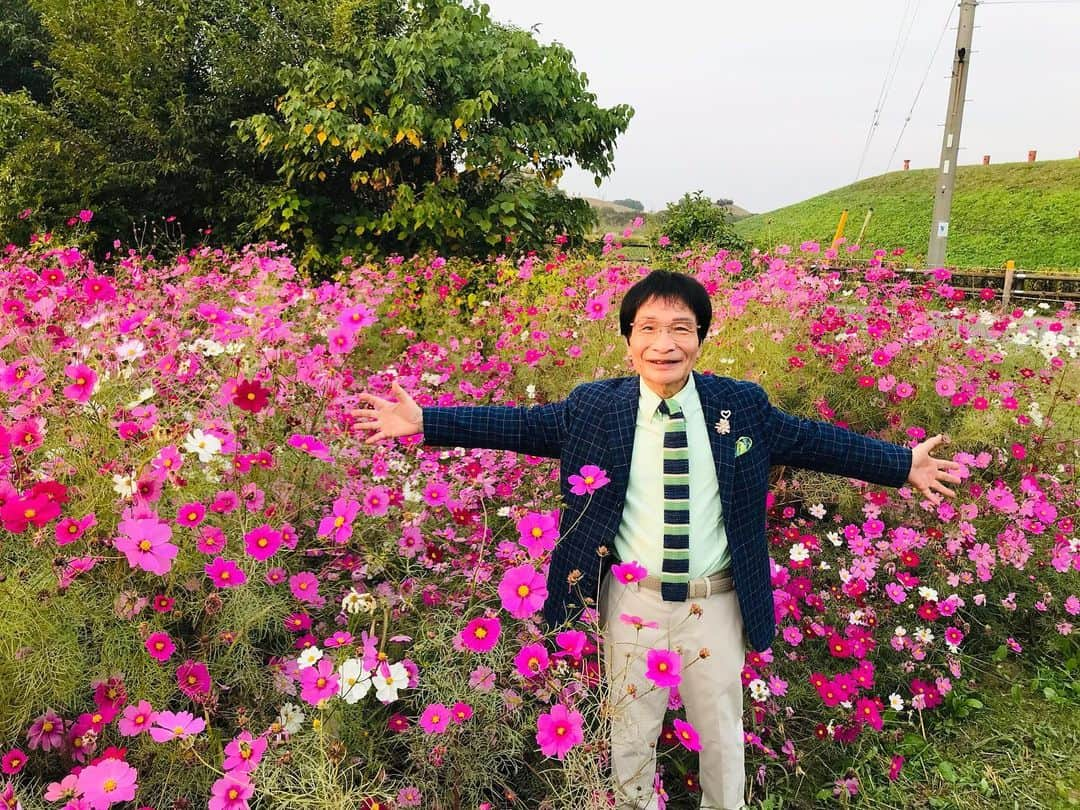 尾木直樹のインスタグラム：「埼玉県行田市にある『さきたま古墳公園』にやって来ましたよ！綺麗なコスモス畑の奥にも円墳や前方後円墳などいっぱい！！埼玉の由来になった「さきたま古墳群」！！素敵に古代人と仲良しになりましたよ^_^ ｰ #行田市#さきたま古墳公園 #コスモス畑 #円墳#前方後円墳#歴史を感じる」