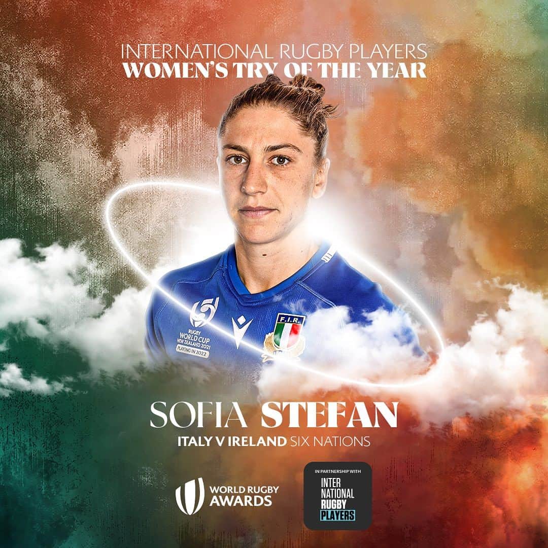 ワールドラグビーのインスタグラム：「Starting and finishing a glorious team move 💫  Italy's Sofia Stefan wins the 2023 International Rugby Players Women's Try of the Year @IntRugbyPlayers  #WorldRugbyAwards」