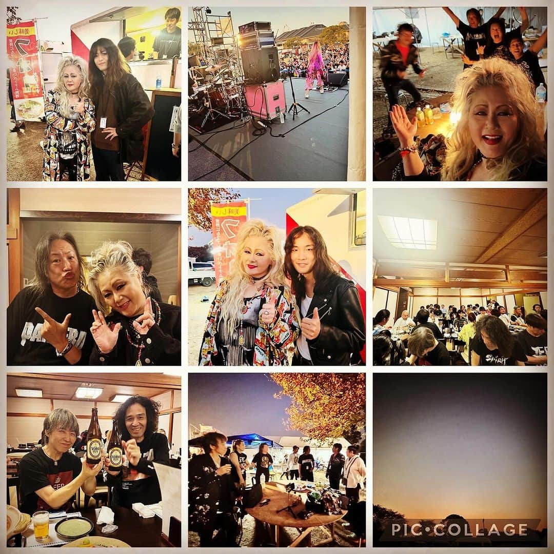 JILLのインスタグラム：「愛媛県西条市 STONE HAMMER👊 4年振りの野外開催。  昨年も同じく、 スタッフさんの皆さんが 素晴らしい働きで💪 万全の体制で楽しくライブすることが 出来ましたぁ。 若いバンドとの交流もいっぱい出来た💕  で、今日は引き続き西条市の「HACO」の こけら落としでライブでございます👍  #ストーンハンマー #stonehammer  #西条市  #石鎚山 ———————————— #11月03日西条市ストーンハンマー #11月04日西条市_箱_こけら落とし #12月30日大手町三井ホール ———————————— #jillpersonz  #personz  #youtubepersonzチャンネル #note  #jillpersonz  #エアプレ #JILLプレ #ラジオ高崎 #三味線jill屋」