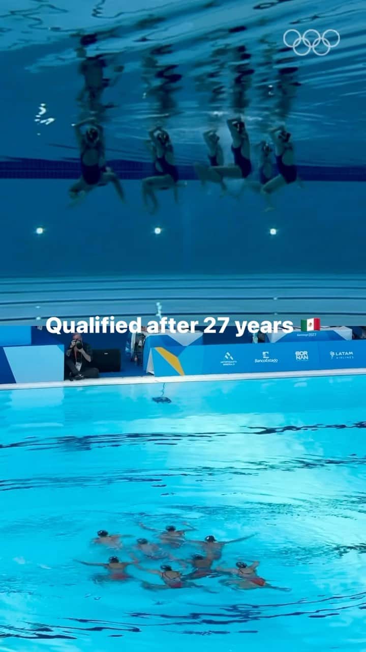 のインスタグラム：「Last time they competed at the Olympics was in 1996! 🇲🇽  After a three days of stellar performances, Mexico’s artistic swimming team won the gold at the Pan American Games #Santiago2023, securing a spot for their country at #Paris2024. 🤩  Felicitaciones Mexico! 👏  #RoadToParis2024 | #OlympicQualifiers | @COM_Mexico | @panamsports」