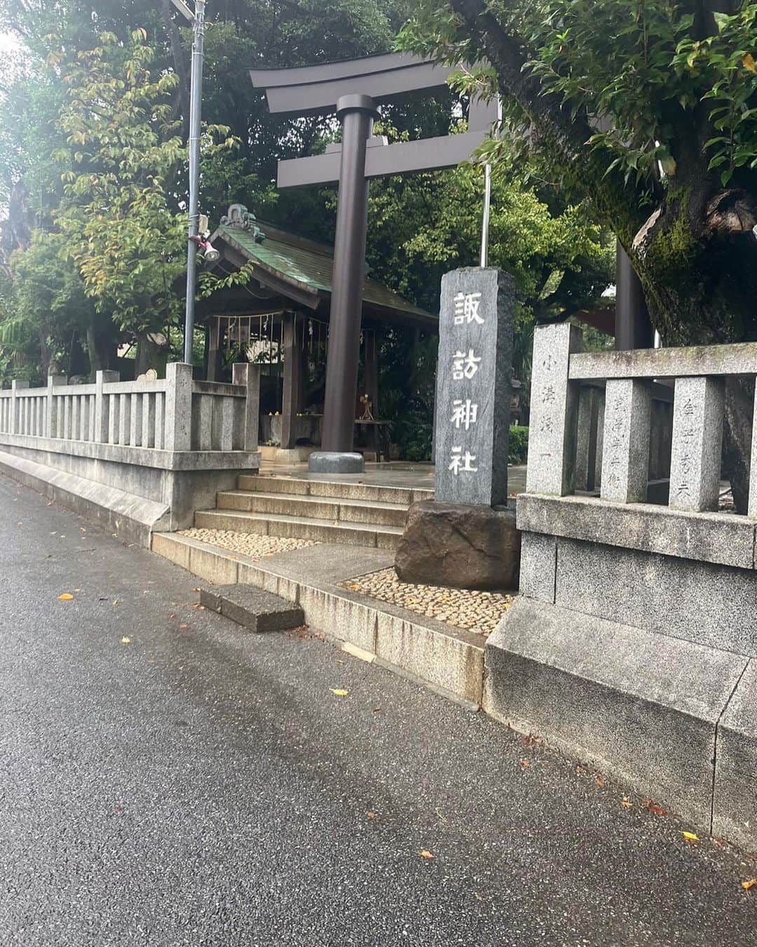 植田麻友美さんのインスタグラム写真 - (植田麻友美Instagram)「諏訪神社さん✨  御祭神は  建御名方命（タケミナカタノミコト）😇  五穀豊穣や狩猟の神様が祀られてるよ🍀  手水舎にはアヒルさん沢山いてすごく可愛いの🐥⸒⸒  そして御朱印がハシビロコウ𓅫⸒⸒  パッと見て  強っ😳😳  ってびっくりした御朱印さん🍀  神主さんが鳥が大好きでハシビロコウを御朱印やお守りにデザインされたそうで🕊️  神主さんにお願いすると  フクロウを見せてくれるそうなので🦉  鳥さん好きにはたまらない⛩さん🌼  静かでとっても素敵な⛩でした🍀   #柏諏訪神社  #ハシビロコウ  #神社巡り   #神社好きな人と繋がりたい」11月4日 12時24分 - ue_mayutaro