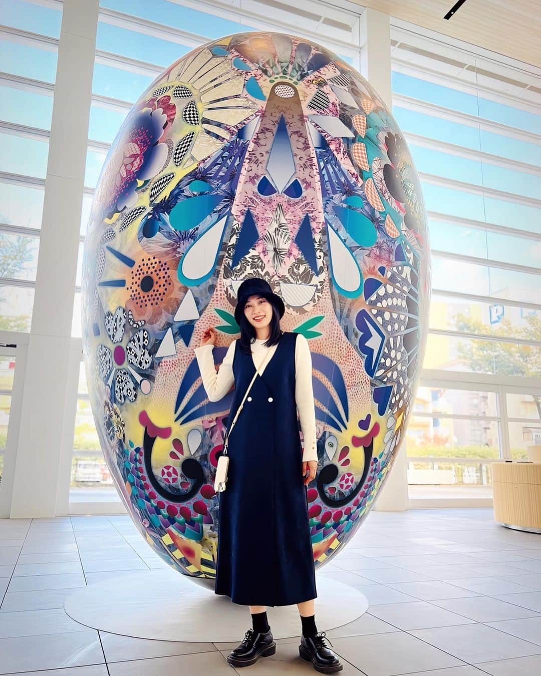 のインスタグラム：「かわいーたまご🥚 めちゃくちゃ好みの色と模様🩷  #オパム #opam #大分県立美術館 #museum #artmuseum」
