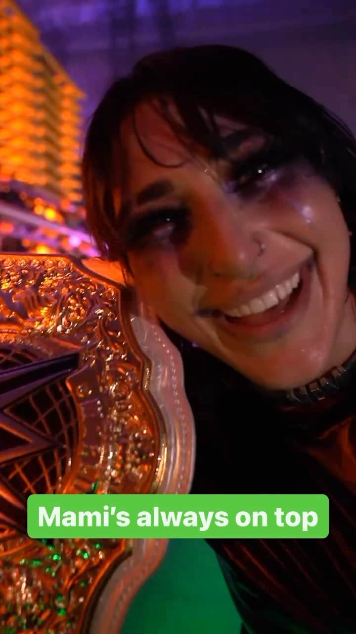 WWEのインスタグラム：「Congrats @rhearipley_wwe for retaining the Women’s World Championship ⚖️😈 #WWECrownJewel」