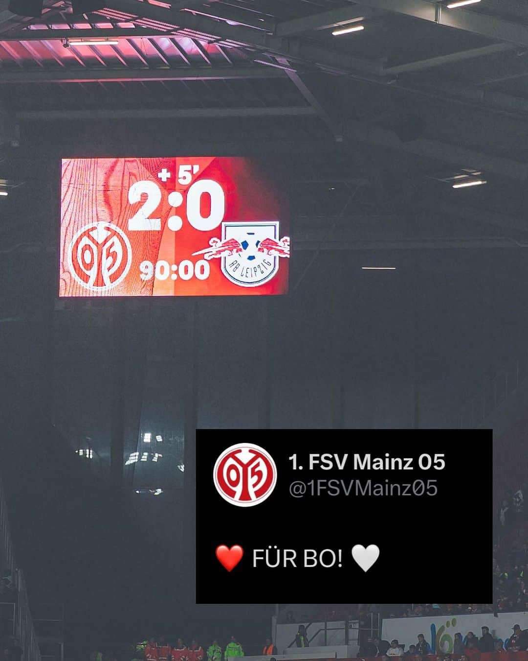 1.FSVマインツ05のインスタグラム：「Dieser Sieg war für euch, Bo und Babak! ❤️🤍 #Mainz05 #M05RBL」