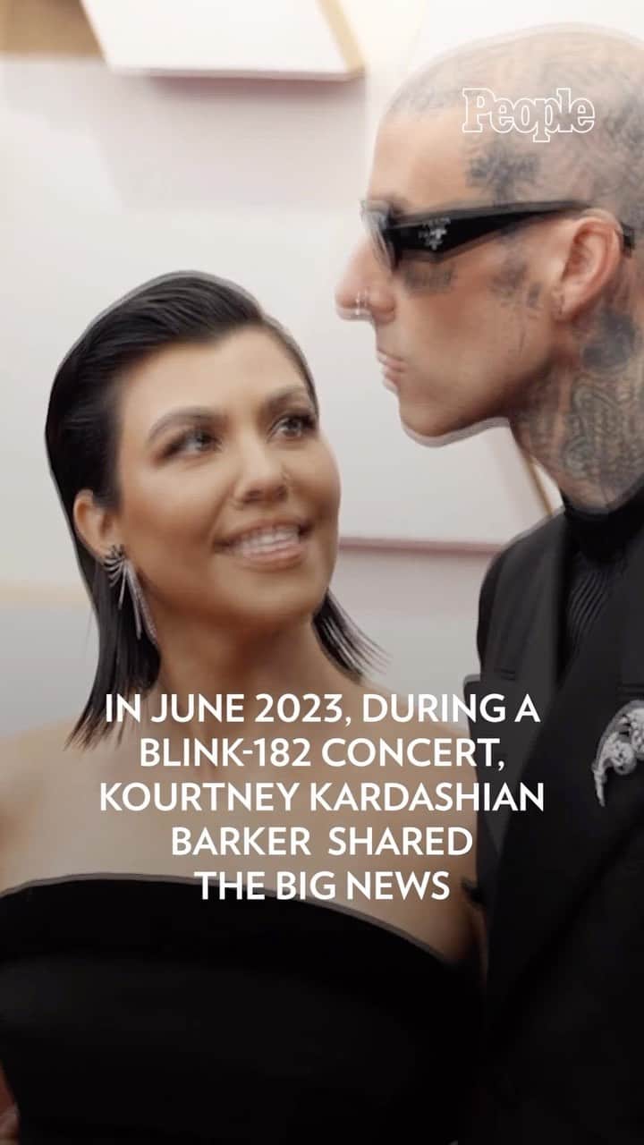People Magazineのインスタグラム：「Kourtney Kardashian Barker and Travis Barker have welcomed their first baby together!  Kardashian Barker and Barker — who wed in 2022 — revealed that they would be welcoming a baby boy during a sex reveal party in June.  Read more in our bio link! 💙」