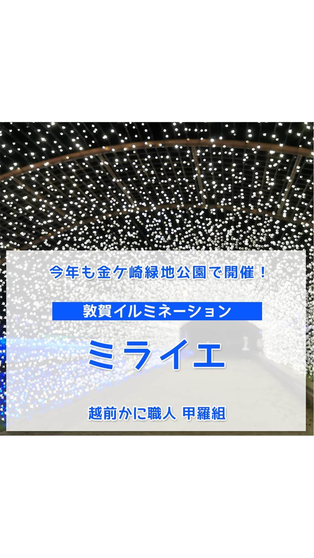 越前かに職人　甲羅組のインスタグラム：「今日のミライエ⭐️⁡ ⁡(11/4)  #敦賀イルミネーション #ミライエ #敦賀ミライエ #福井県敦賀市 #敦賀市 #イルミネーション #敦賀観光」