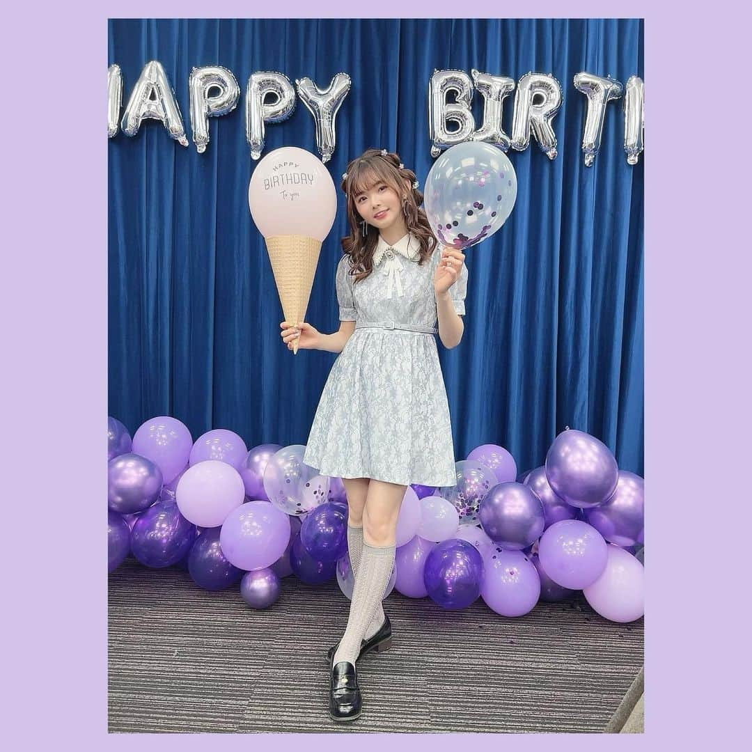 諏訪ななかさんのインスタグラム写真 - (諏訪ななかInstagram)「. Happy Birthday Special 特番ありがとうございました🎂💜 今年もみんなにお祝いしてもらってうれしい☺️  楽屋も飾り付けてくれてたよ🌟」11月4日 19時14分 - n.suwawagram