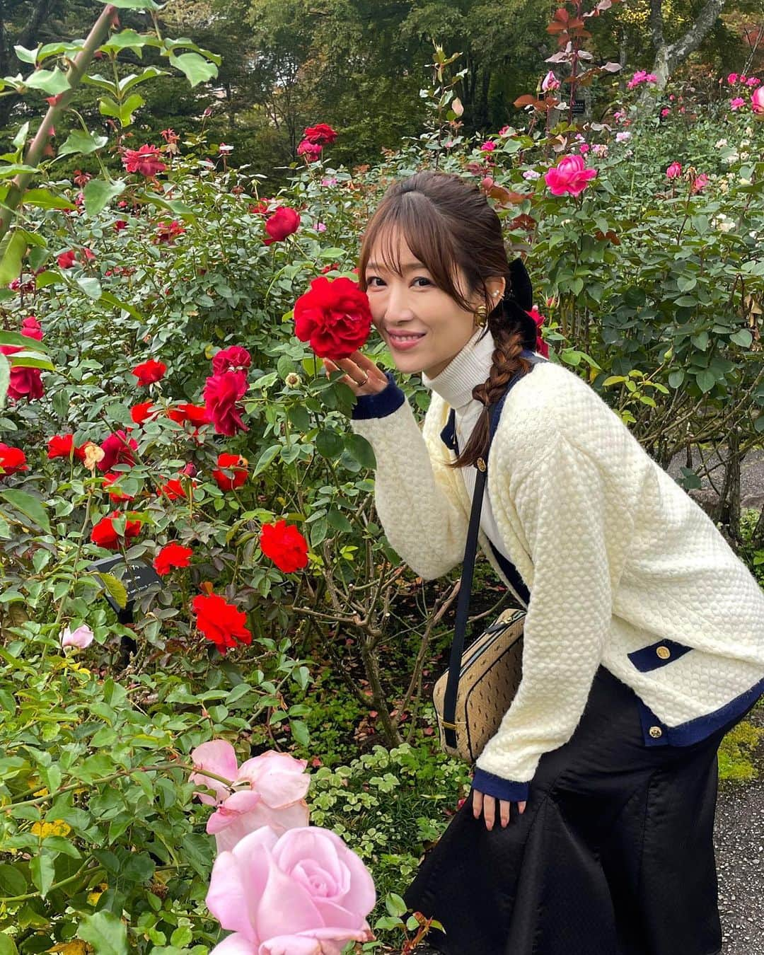 梅野舞のインスタグラム：「秋のローズが綺麗に咲いていました👏 ローズガーデン🌹🌹  薔薇の美しさや香りは 気持ちをリラックスさせてくれます💕💕  #強羅公園#強羅公園ローズガーデン #秋バラの季節 #ローズ#癒し#リラックス#高揚感 #rose #flower #instagram#instagood」