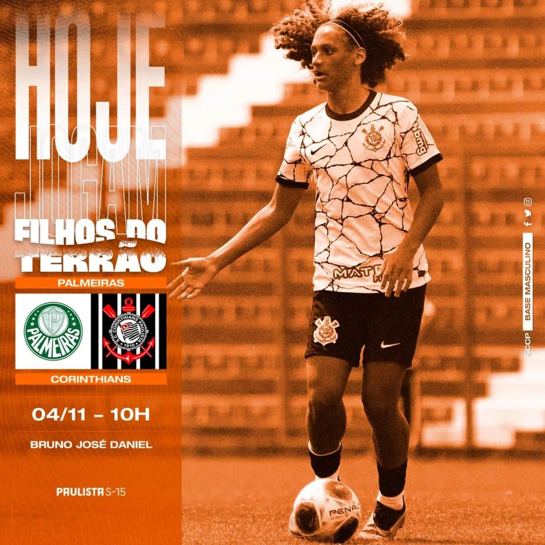 コリンチャンスさんのインスタグラム写真 - (コリンチャンスInstagram)「Hoje tem decisão para os #FilhosDoTerrão no Paulistão Sub-15! 🧡  ⚽ Palmeiras x Corinthians 🏆 Paulistão Sub-15 (Final - volta) ⏰ 10h (horário de Brasília) 🏟 Bruno José Daniel 📺 YouTube Futebol Paulista  #CorinthiansNaBase #VaiCorinthians」11月4日 19時59分 - corinthians