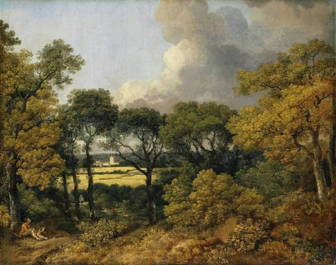 テート・ギャラリーのインスタグラム：「From laden apple trees to yellowing leaves, autumn is often described as ‘the painter's season’ for its inspiration to generations of artists and writers. 🍂🍁🍂  Hope you feel inspired this weekend. 🧡  🌳 Thomas Gainsborough, Wooded Landscape c.1747 🐑 William Holman Hunt, Our English Coasts (‘Strayed Sheep’) 1852 🌝 Winifred Nicholson, The Hunter’s Moon 1955 ⛰️ Adrian Stokes, Autumn in the Mountains, 1903 🌊 Dame Ethel Walker, Seascape: Autumn Morning, c.1935 🍂 Ivon Hitchens, Damp Autumn, 1941 🍁 Sir Alfred East, Golden Autumn c.1900」