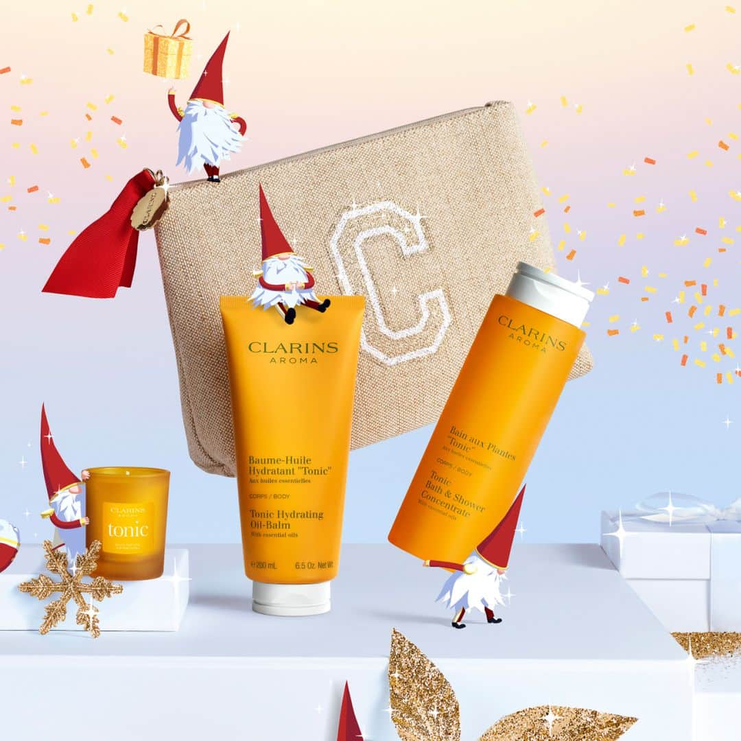 clarinsjpのインスタグラム：「エッセンシャルオイルの香りとともに、やさしく肌表面の汚れを取り除くボディ用洗浄料。「プラント シャワー/バス ローション ”トニック” N」(右)と、保湿用バーム状ボディクリーム「ボディ バーム ”トニック” N」(左)。厳選した植物の恵みからなる、クラランスのアロマシリーズで、心もほぐれるリフレッシュタイムを。  #クラランス #clarins #アロマ #エッセンシャルオイル #シャワーバスローション #ボディバーム」