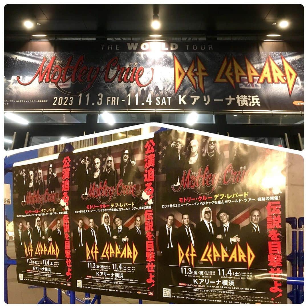 河野啓三のインスタグラム：「本日は横浜へ、 DEF LEPPARD / MOTLEY CLUE の日本公演へ。 両バンドともそれぞれに持ち味を持ったハードロック、堪能して参りました。 道中にはアンパンマンが、」