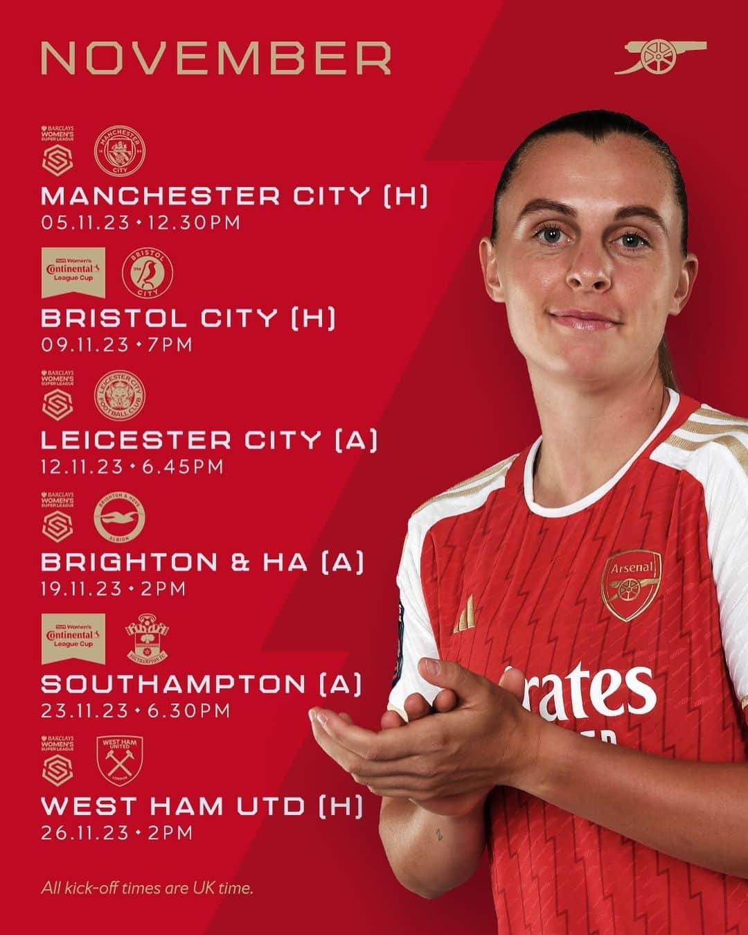 Arsenal Ladiesのインスタグラム：「Coming up in November 👊」