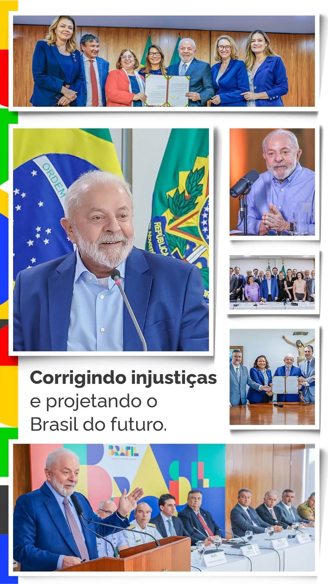 のインスタグラム：「Cada semana que passa, nosso governo dá novos passos na reconstrução do país, sempre em busca de um Brasil mais justo e seguro. Estamos pavimentando o caminho para um futuro com ainda mais geração de empregos, sustentabilidade e crescimento econômico.  🎥 Audiovisual/PR」