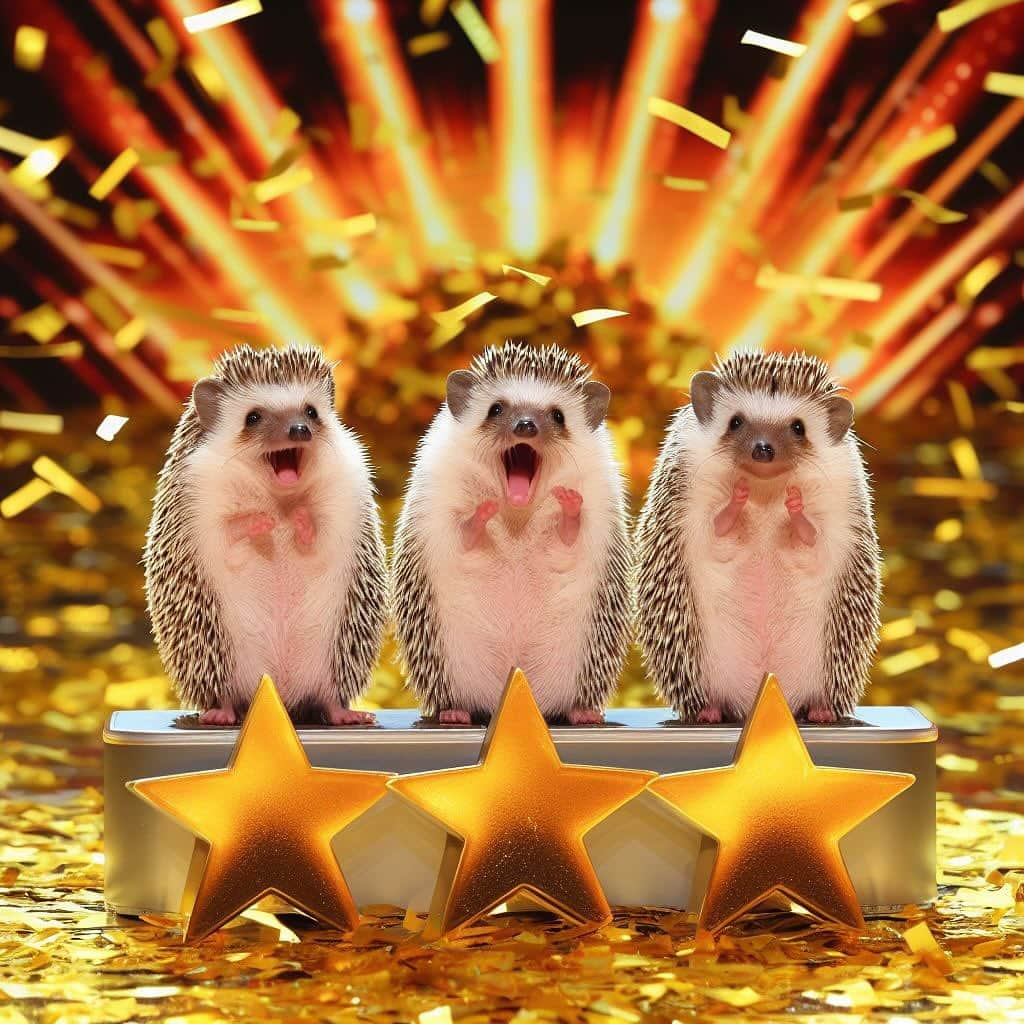 ダーシーさんのインスタグラム写真 - (ダーシーInstagram)「Amazing Hedgies‼️🕺🕺🕺 Winner is…⁉️🏆✨  #aiart#agt#bgt#hedgehog#hedgie#cuteanimals#flyinghedgehogs#ハリネズミ#はりねずみ#igel#hérisson#riccio#erizo#고슴도치#刺猬」11月4日 22時52分 - darcytheflyinghedgehog