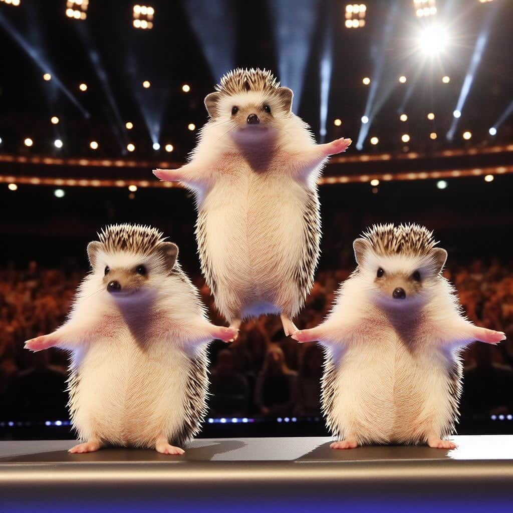 ダーシーさんのインスタグラム写真 - (ダーシーInstagram)「Amazing Hedgies‼️🕺🕺🕺 Winner is…⁉️🏆✨  #aiart#agt#bgt#hedgehog#hedgie#cuteanimals#flyinghedgehogs#ハリネズミ#はりねずみ#igel#hérisson#riccio#erizo#고슴도치#刺猬」11月4日 22時52分 - darcytheflyinghedgehog