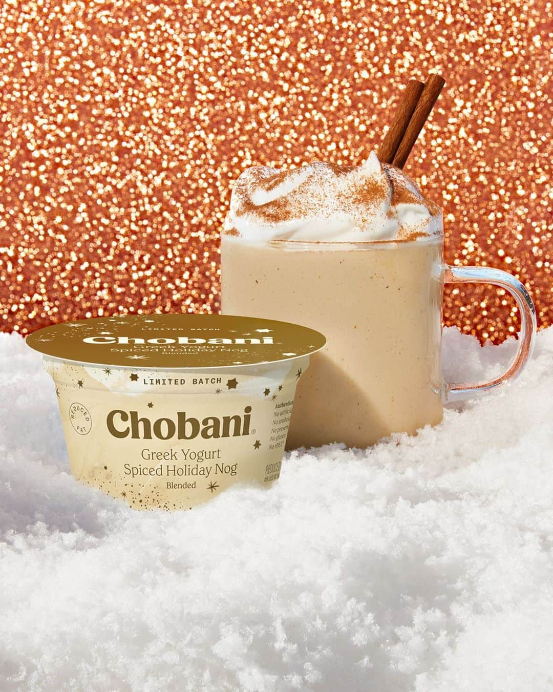 Chobaniのインスタグラム：「Raise a (Greek Yogurt) cup of Spiced Holiday Nog this season.」