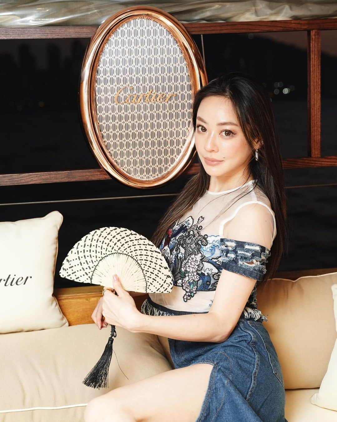 松岡李那のインスタグラム：「@cartier 🛥️✨ Such a great experience 🥹💕 Thanks for having me 🙏 It was really fun 🥰🥰🥰 #cartier  #amazing」