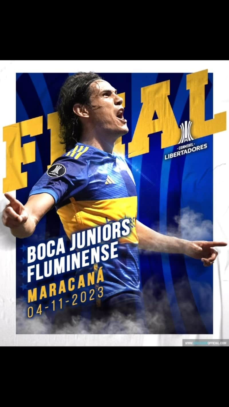 エディンソン・カバーニのインスタグラム：「#DaleBoca 🔵🟡🔵 #Libertadores」