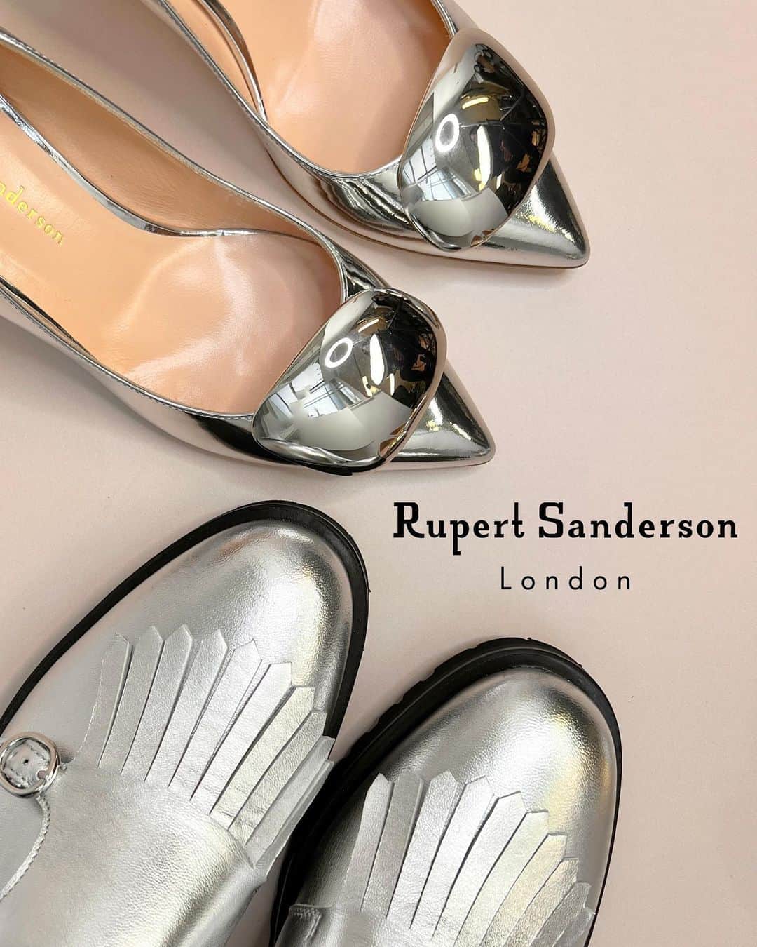 ルパートサンダーソンのインスタグラム：「Stride in silver. Our handpicked selection of silver essentials is designed to take your look to the next level, ensuring you shine bright in every moment.」