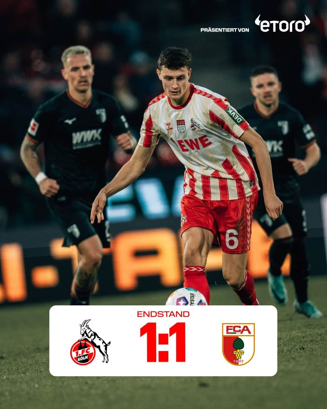 1.FCケルンのインスタグラム：「Gekämpft bis zur letzten Sekunde, gute Chancen gehabt, auf der Leistung können wir aufbauen. ___ 🐐1:1 🌳 (90.) #KOEFCA #effzeh」