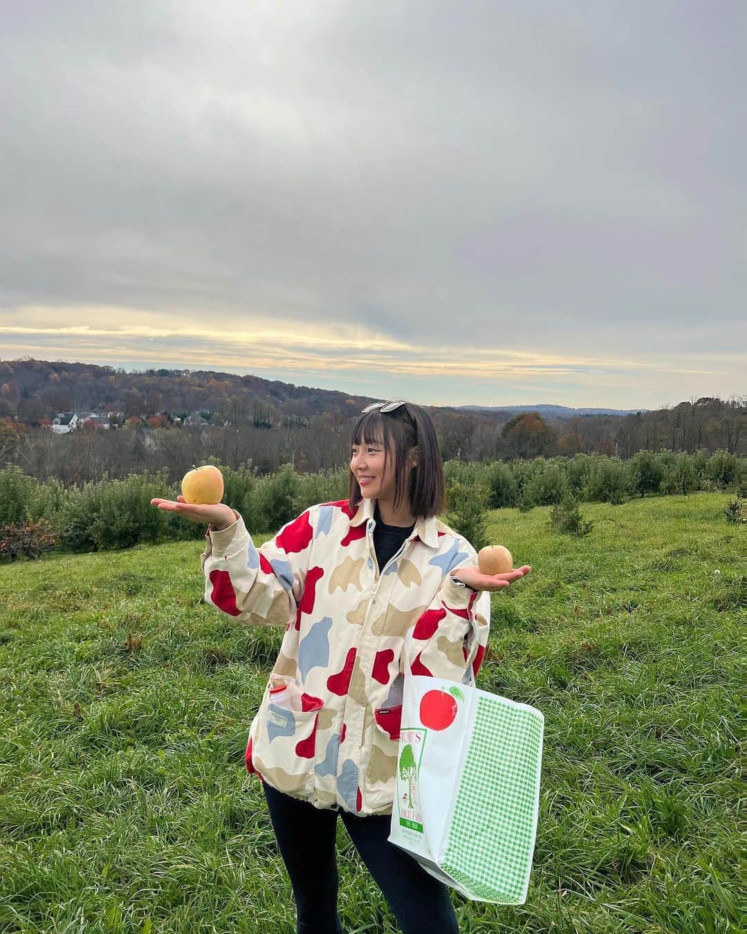 ミン さんのインスタグラム写真 - (ミン Instagram)「Now what am I gonna do with a basket full of apples I picked today? 🍎 #applepicking」11月5日 11時15分 - therealminnn