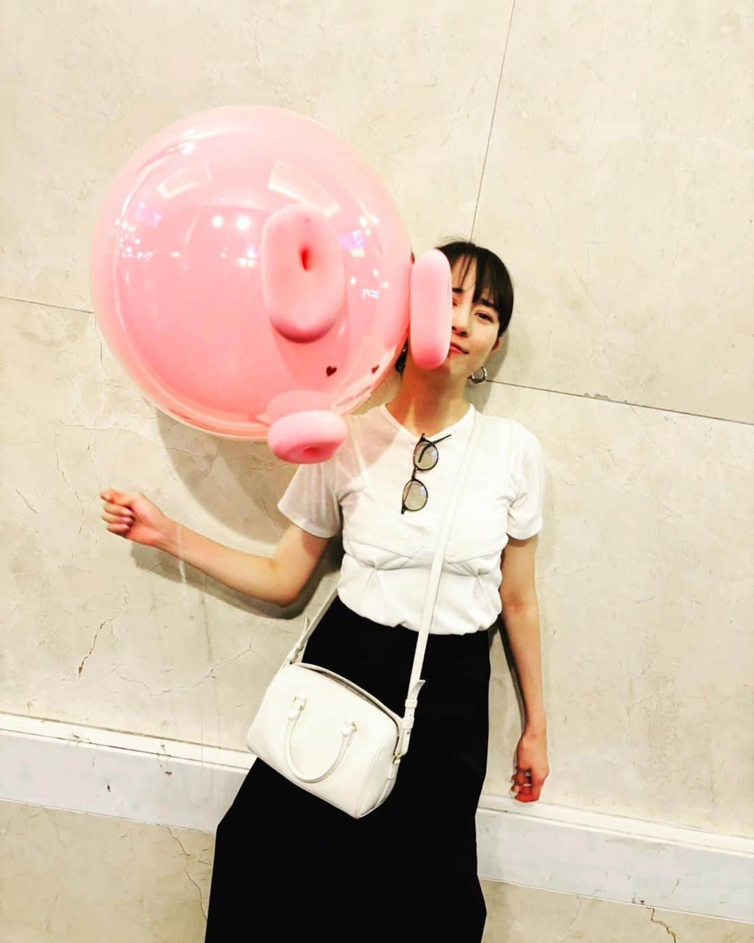 比嘉愛未のインスタグラム：「🐷🎈💕💜💫⭐️」