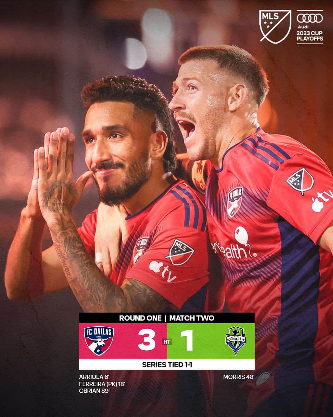 Major League Soccerさんのインスタグラム写真 - (Major League SoccerInstagram)「@fcdallas forces a decisive third match in Seattle next Friday. 👀  @audi MLS Cup Playoffs」11月5日 12時17分 - mls