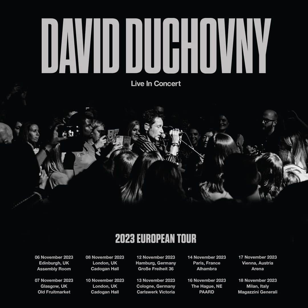 デイヴィッド・ドゥカヴニーさんのインスタグラム写真 - (デイヴィッド・ドゥカヴニーInstagram)「Join us for our third tour across Europe, kicking off in Edinburgh on Monday.」11月5日 3時57分 - davidduchovny