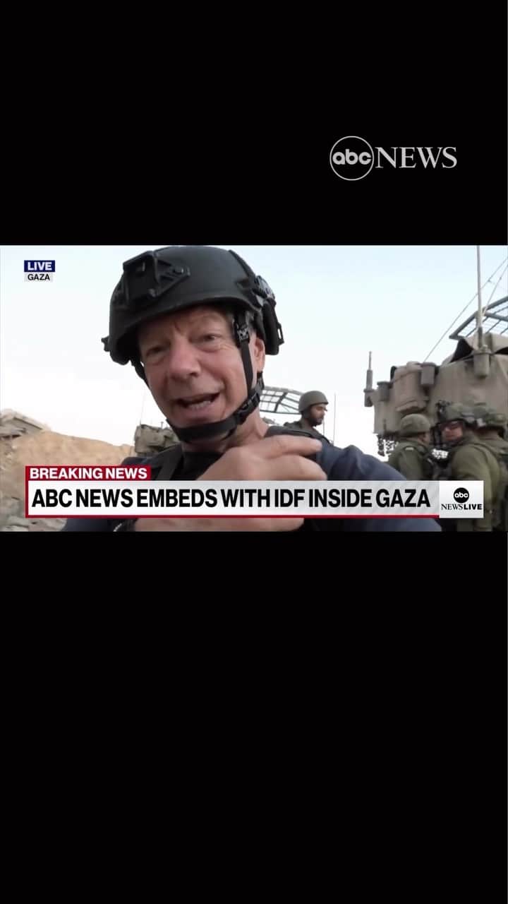 ABC Newsのインスタグラム：「ABC News’ Ian Pannell embeds with the IDF inside Gaza: A scene of utter devastation, a desolate landscape and the sounds of war all around.  Link in bio for live updates.」